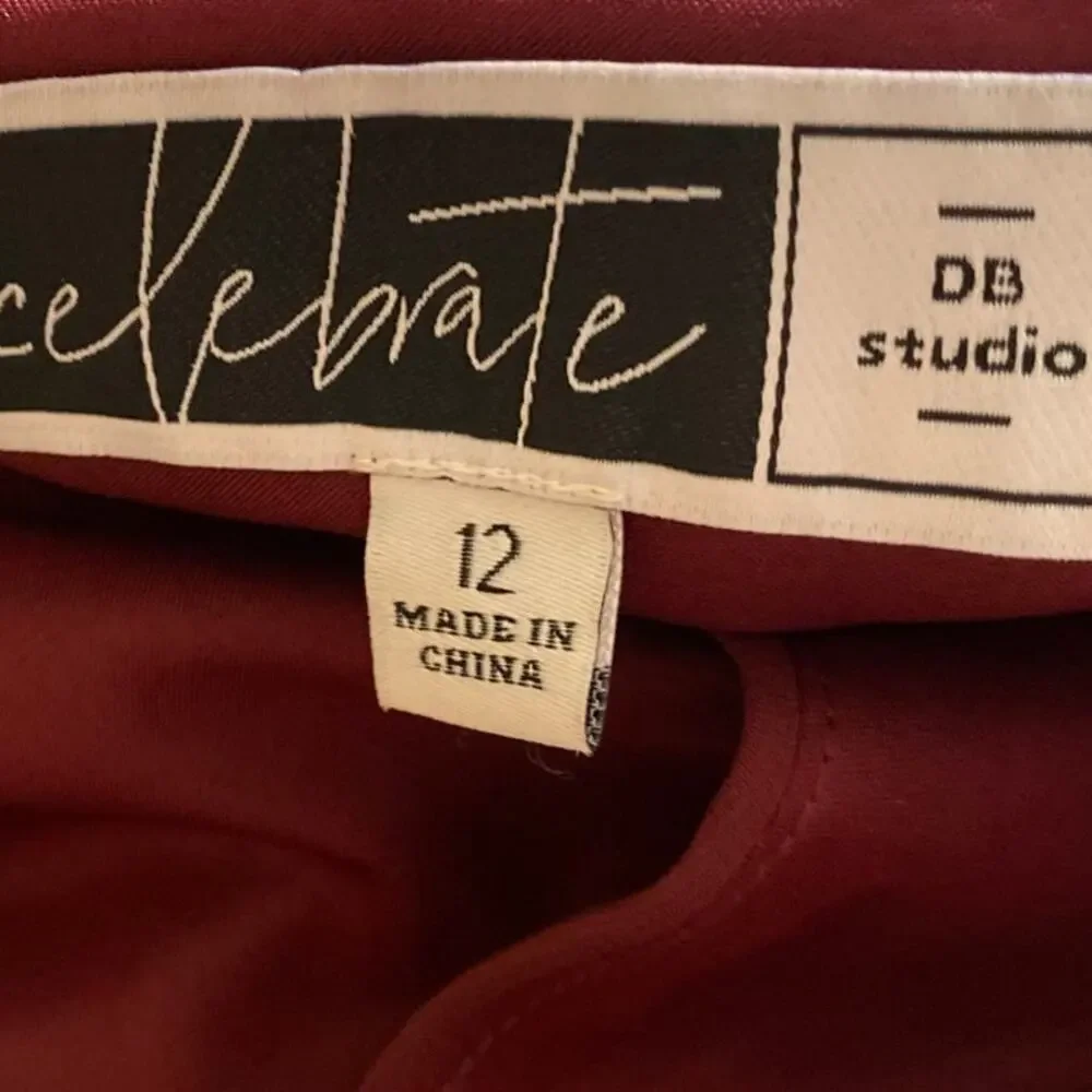Celebrate Studio Burgundy Chiffon Maxi Dress Size 12 Formal Evening Bridesmaid - Picture 5 of 5